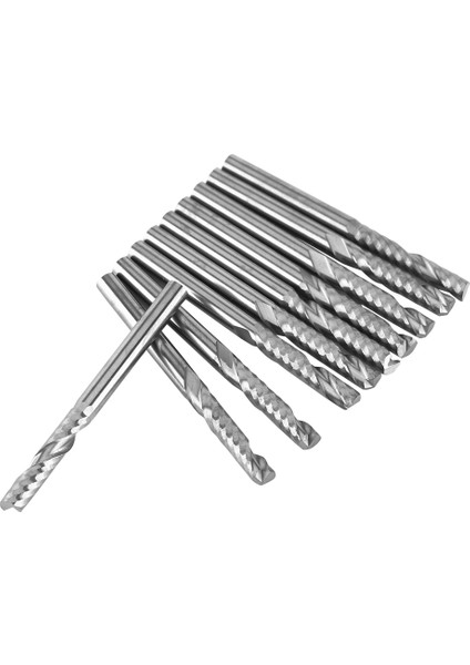 10 Adet 3.175*15MM Tek Flüt Tungsten Karbür Uçlu Frezeler Cnc Uçları Ahşap Akrilik Kesim Için (Yurt Dışından)