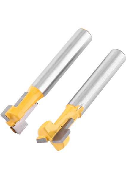 2 Adet Sarı T Yuvası Kesici Freze Ucu 3/8'' ve 1/2'' Kesici Kenar 1/4'' Sap (Yurt Dışından)