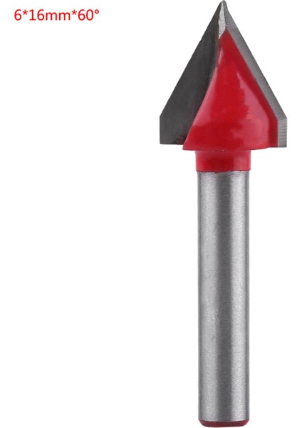 Tungsten Çelik Ağaç Işleme Cnc Freze Ucu Keskinlik Vgroove Kesme Aleti 6mm Şaft (6*16MM*60°) (Yurt Dışından)