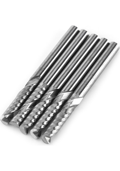 5 Adet 3.175MM(1/8") Şaftlı Tek Flüt Uçlu Freze Kesici Tungsten Karbür Takım Cnc Ucu (Yurt Dışından)