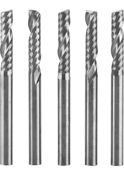 5 Adet 3.175MM(1/8") Şaftlı Tek Flüt Uçlu Freze Kesici Tungsten Karbür Takım Cnc Ucu (Yurt Dışından)