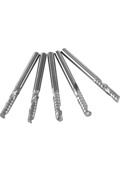 5 Adet 3.175MM(1/8") Şaftlı Tek Flüt Uçlu Freze Kesici Tungsten Karbür Takım Cnc Ucu (Yurt Dışından)