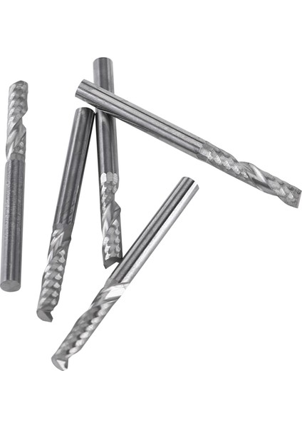 5 Adet 3.175MM(1/8") Şaftlı Tek Flüt Uçlu Freze Kesici Tungsten Karbür Takım Cnc Ucu (Yurt Dışından)