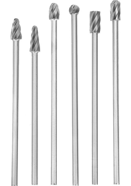 6 Adet 6mm 1/4" Şaftlı Alüminyum Döner Freze Ekstra Uzun 150MM Freze Kesici (Yurt Dışından)