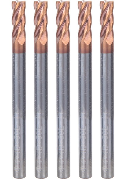 4mm 4 Flüt Nano Kaplama Spiral Uçlu Freze Tungsten Çelik Cnc Freze Ucu (5 Adet) (Yurt Dışından)