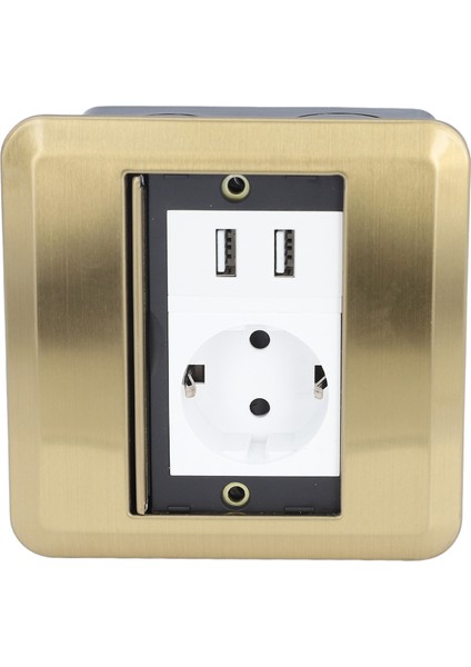 Masa Bağlantı Kutusu Konferans Odası Tezgah Masaüstü Priz Çıkış Şeridi Standart 2 Delik 2 USB Portlu AC250V (Yurt Dışından) indirimleri