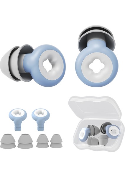 Gürültü Önleyici Kulak Tıkacı Silikon Yeniden Kullanılabilir Taşınabilir Uyku Için Ses Engelleyici Kulak Tıkacı Mavi (Yurt Dışından)