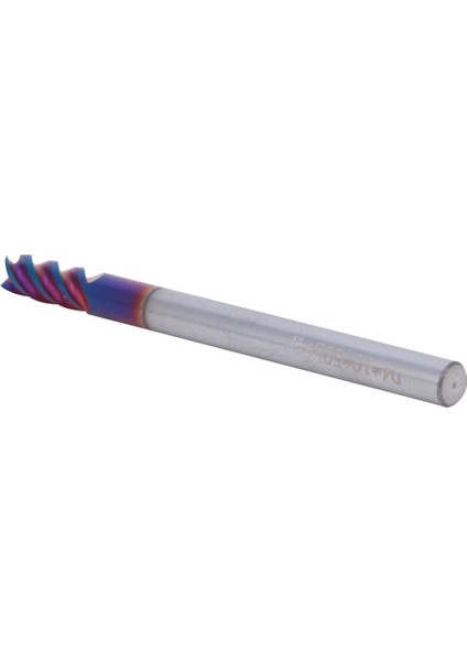 4-Flüt Düz Kafa Freze Kesici Tungsten Çelik Nano Kaplama HRC65°(4X10X4DX50L) (Yurt Dışından)