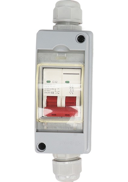 Devre Kesici Mcb 2p Dc 500V 32A IP65 Su Geçirmez Dağıtım Kutusu ile Kablosuz Kesme Anahtarı (Yurt Dışından)