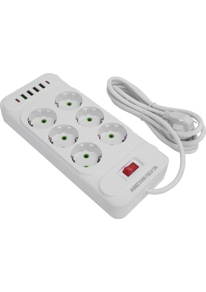 Güç Şeridi 6 Çıkış 4 USB 2 Tip C Portu Duvara Monte Edilebilir Güç Soketi Anahtar ve 2m Uzatma Kablosu (Yurt Dışından) fırsatları