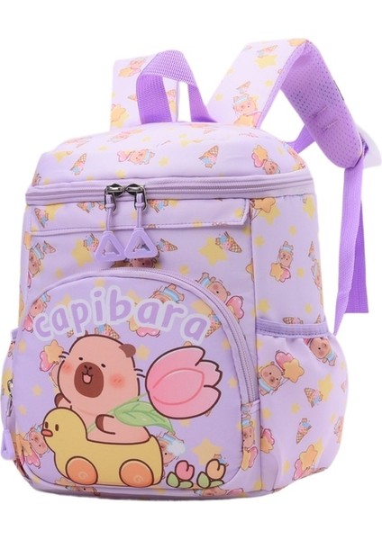 Sevimli Karikatür Çanta Rahat ve Çok Yönlü Açık Anaokulu Çift Omuz Sırtı (Yurt Dışından)