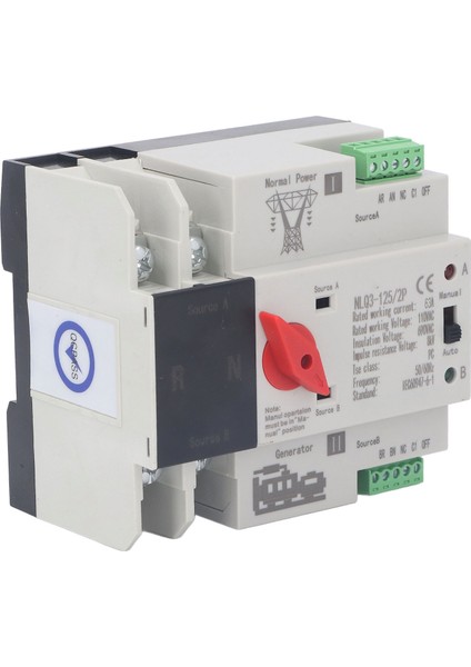2p Çift Güç Otomatik Transfer Anahtarı Jeneratör Transfer Değişim Anahtarı AC110V 50Hz 60Hz 63A (Yurt Dışından) modelleri