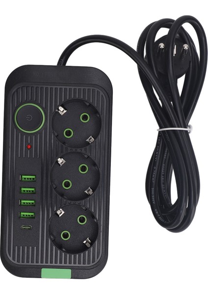Avrupa Priz 3 Çıkış 4 USB 1 Tip C Port Duvara Monte Elektrik Prizi Genişletici 2m Kablo ile (Yurt Dışından)