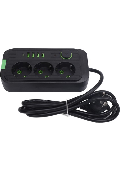 Avrupa Priz 3 Çıkış 4 USB 1 Tip C Port Duvara Monte Elektrik Prizi Genişletici 2m Kablo ile (Yurt Dışından) fiyatları
