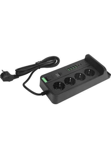 Avrupa Priz Şeridi Kablosuz Şarj USB Tip C 4 Yönlü 4000W 16A Priz Şeridi 110‑ 2m Kablo Siyah (Yurt Dışından) indirimleri