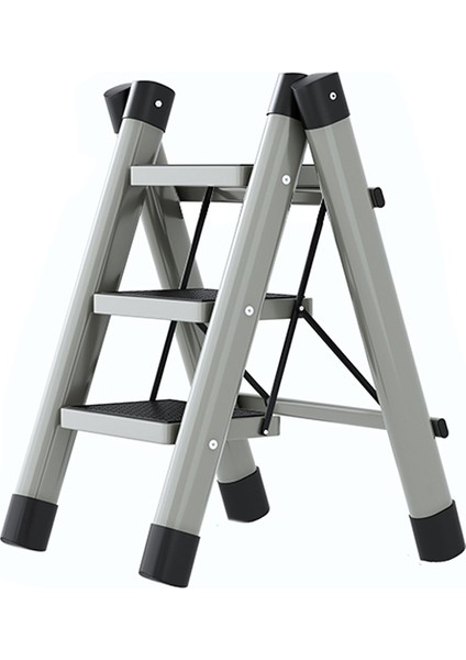 Merdiven Katlanır 3 Basamaklı Kaymaz Su Geçirmez Paslanmaz Ev Taşıma Ekipmanı Gri (Yurt Dışından)