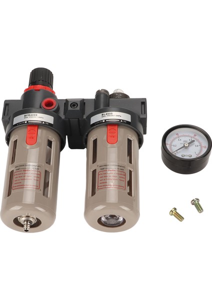 G1/2 2 Ünite Basınçlı Hava Filtresi Regülatörü Basınç Göstergeli Su Yağ Ayırıcı BFC4000 (Yurt Dışından)