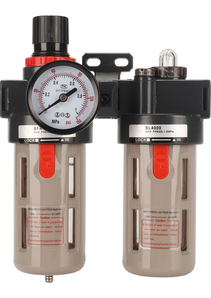 G1/2 2 Ünite Basınçlı Hava Filtresi Regülatörü Basınç Göstergeli Su Yağ Ayırıcı BFC4000 (Yurt Dışından) fiyatları