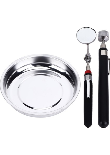 Manyetik Parçalar Tepsisi Seti Yuvarlak Paslanmaz Çelik Alma Aleti Teleskopik Ayna Garaj Için (Yurt Dışından) fiyatları