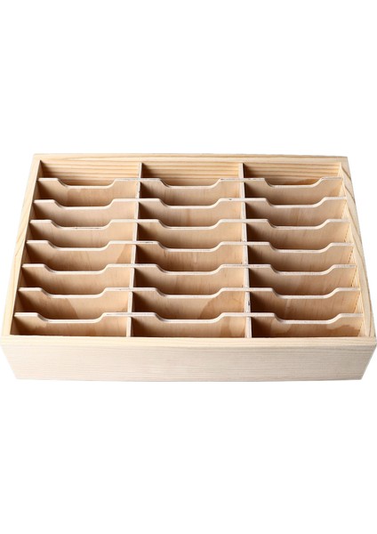 24 Izgara Ahşap Masaüstü Depolama Kutusu Mobil Telefon Yönetim Organizatörü Ofis Toplantı Bitirme Çoklu Raf (Yurt Dışından)