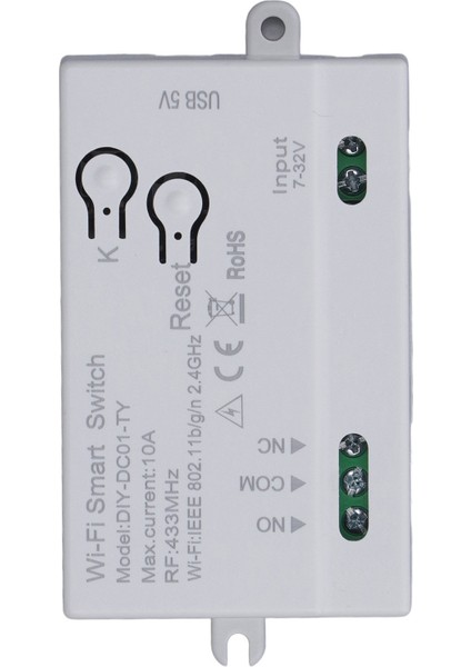 Wifi Röle Anahtarı 1ch Ses Kontrolü App Uzaktan Kumanda Kablosuz Anahtar Modülü Lamba Fan Soketi 7‑32V USB 5V (Yurt Dışından) fırsatları
