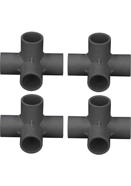 10 Adet Boru Bağlantı Parçaları Pvc 0.8in Boru Ekleme 4 Yollu Dirsek Bağlantı Parçası Eğlence Çadırı Bağlantısı Siyah (Yurt Dışından)