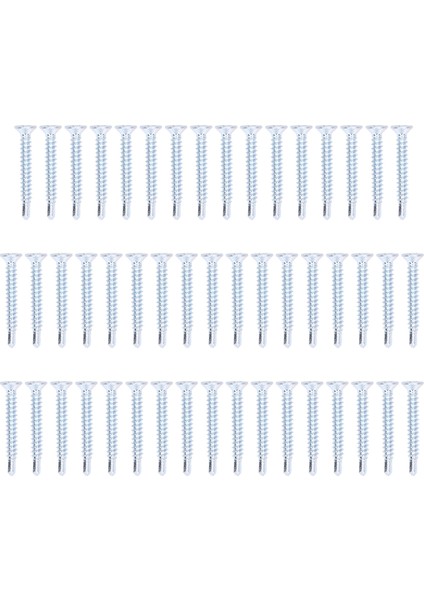 50 Adet Çapraz Başlı Matkap Vidaları Galvanizli Karbon Çelik Kendiliğinden Delinmiş Vidalar 4.2X32MM Düz Başlı (Yurt Dışından)