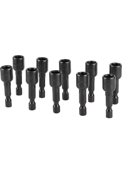 10 Adet Altıgen Soket Siyah Güçlü Manyetik Elektrikli Tornavida Ucu Aksesuarları 45 x 8mm (Yurt Dışından)