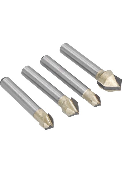 4 Adet V Yiv Freze Ucu Endüstriyel Set 90 Derece 1/4 5/16 3/8 1/2in Kesme Çapı 1/4in Sap (Yurt Dışından) fiyatları