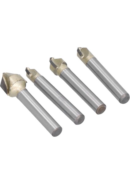 4 Adet V Yiv Freze Ucu Endüstriyel Set 90 Derece 1/4 5/16 3/8 1/2in Kesme Çapı 1/4in Sap (Yurt Dışından) modelleri