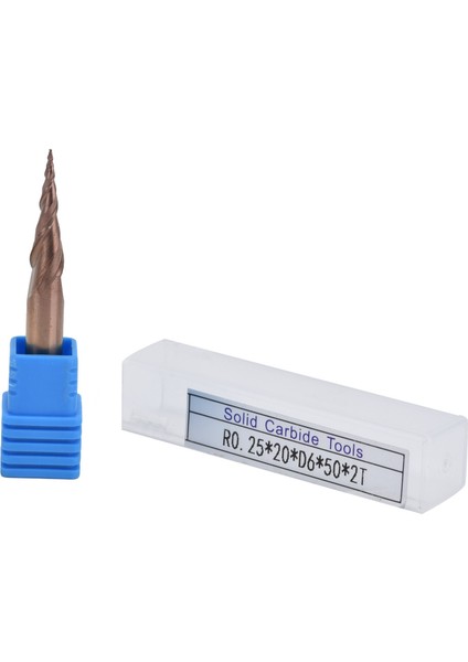 Freze Kesici Konik Bilyalı Başlı Tungsten Çelik Kesme Aletleri Kaplamalı Uç Frezeleme Yuvası İÇINR0.25X20XD6X50 (Yurt Dışından)