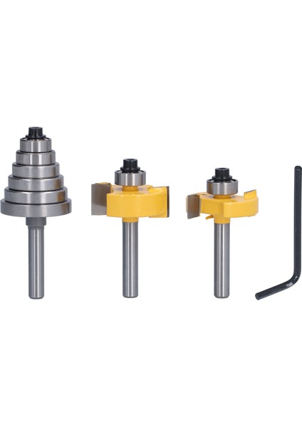 Freze Ucu 1/4in Saplı Çok Yivli 6 Adet Rulmanlı 1/8in 1/4in 5/16IN 3/8in 7/16IN 1/2in (Yurt Dışından)