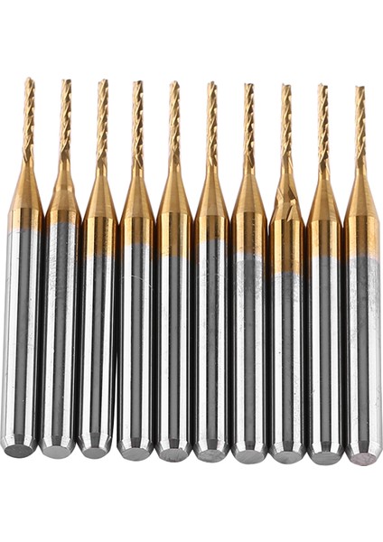 10 Adet Titanyum Kaplama Tungsten Karbür Uçlu Freze Gravür Uçları Freze Kesici 3.175MMX1MM (Yurt Dışından) fırsatları
