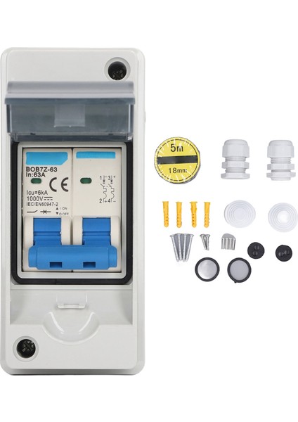 Pv Güneş Bağlantı Kesme Anahtarı Aşırı Gerilim Koruması IP65 Su Geçirmez Minyatür Devre Kesici 63A 1000V (Yurt Dışından)