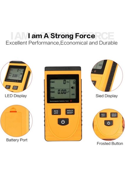 Radyasyon Dedektörü Yüksek Hassasiyetli Dijital Elektromanyetik Radyasyon Dedektörü Dijital LCD Radyasyon Dedektörü Test Bant Genişliği 5Hz-3500MHz (Yurt Dışından) indirimleri