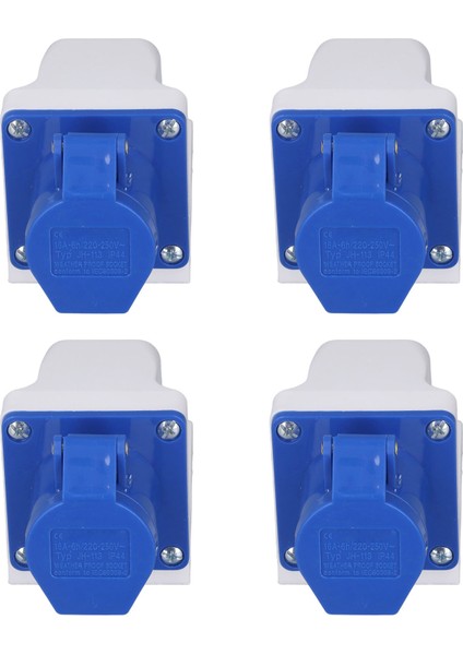 4 Set Endüstriyel Soket 3 Pin Güç Konnektörü Yüzey Montajlı Çıkış IP44 Su Geçirmez 220‑250V 16A (Yurt Dışından) modelleri