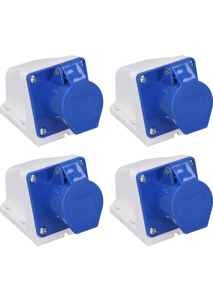 4 Set Endüstriyel Soket 3 Pin Güç Konnektörü Yüzey Montajlı Çıkış IP44 Su Geçirmez 220‑250V 16A (Yurt Dışından) indirimleri