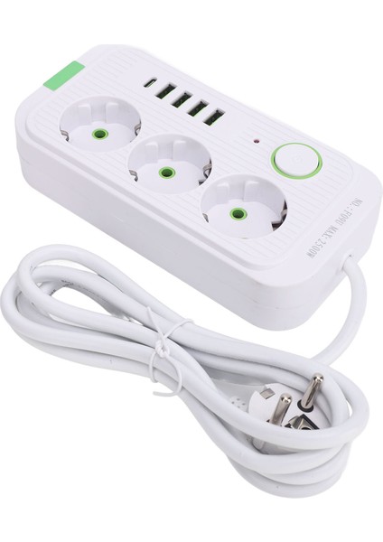 Avrupa Priz 3 Çıkış 4 USB 1 Tip C Port Duvara Monte Elektrik Prizi Genişletici 2m Kablo ile (Yurt Dışından) indirimleri