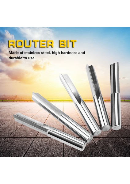 5 Adet 6X22MM Freze Kesme Ucu Çift Flüt Düz Yuva Cnc Pcb Freze Kesici (Yurt Dışından)