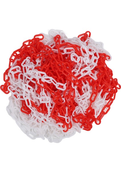 Trafik Zincirleri 6mm Çap Abs 25M Uzunluğunda Bahçeler Otoparklar Yol Kontrolü Için Güvenlik Bariyerleri Bağlantıları Kırmızı ve Beyaz (Yurt Dışından)