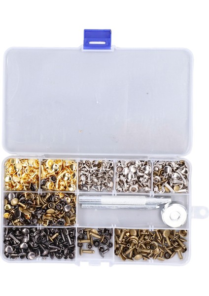 360 Adet Çift Kapaklı Perçinler Deri El Sanatları Boru Şeklindeki Metal Saplamalar 6mm 8mm Delme Pensesi Ayarlama Aracı (Yurt Dışından)