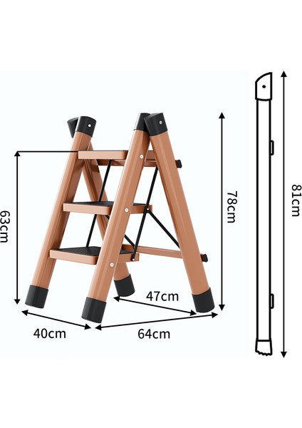 Merdiven Katlanır 3 Adım Kaymaz Su Geçirmez Paslanmaz Ev Taşıma Ekipmanları Kayısı (Yurt Dışından) fiyatları