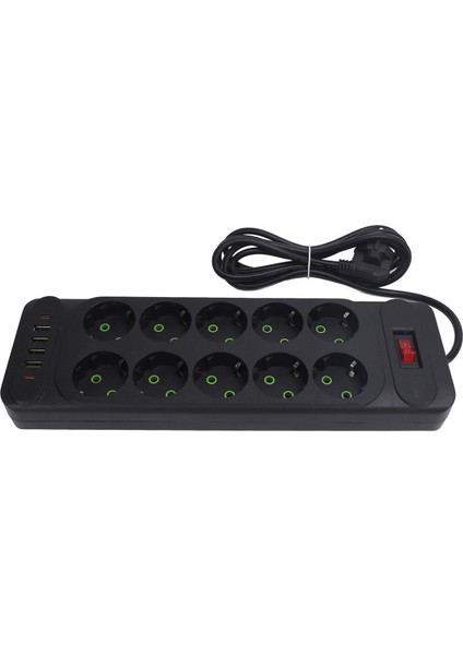 Avrupa Priz Grubu 10 Ac Çıkışı 4 USB 2 Tip C Bağlantı Noktası 2 M Kablo ve Aşırı Yük Anahtarı ile Güç Soketi 110‑ (Yurt Dışından) fiyatları