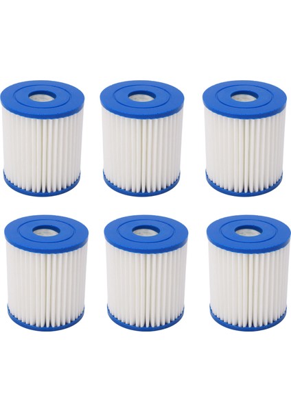 6 Adet Su Pompası Filtre Kartuşu Değiştirme Yüzme Havuzu Polyester Filtre Elemanları Seti (Yurt Dışından)