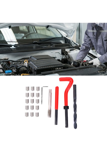 20 Adet Diş Tamir Takımı M8X1.25 Paslanmaz Çelik Diş Açma Musluğu Takımı Dişi Diş Için (Yurt Dışından)