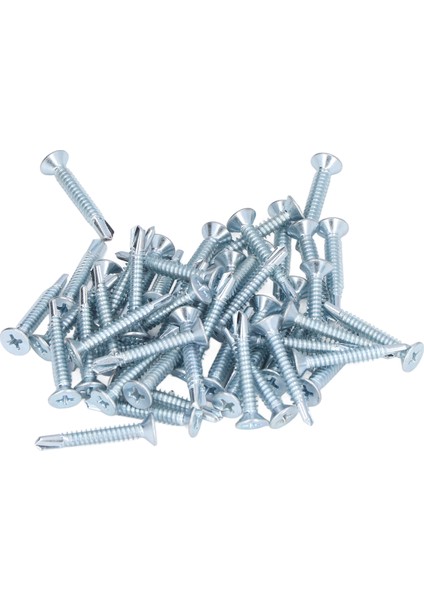 50 Adet Kendinden Delmeli Vida Çapraz Karbon Çelik 4.8X32MM Bağlantı Elemanı Seti Kiti Düz Başlı Onarım Için (Yurt Dışından)