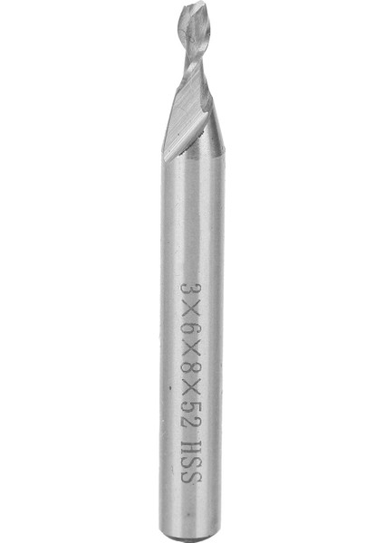 Spiral Uç Freze Yüksek Hızlı Çelik 2 Kanallı Düz Şaft Cnc Freze Kesici Takım Donanımı 3X6X8X52 (Yurt Dışından)
