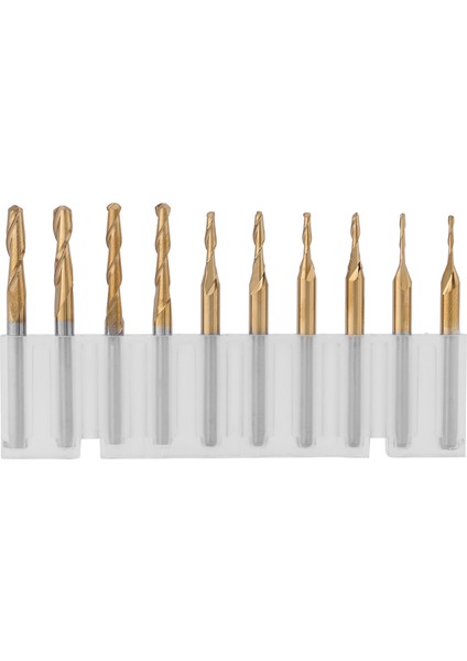 Titanyum Kaplamalı Küresel Burun Frezeleme Uçları 3.175MM Şaft 1*4/1.5*6/2*8/2.5*12/3.175*12MM (Yurt Dışından) fırsatları