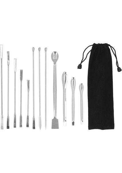 12 Adet Laboratuvar Spatula Paslanmaz Çelik Reaktif Kepçe Kaşık Alet Seti Deney Için (Yurt Dışından)