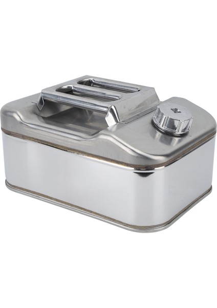 Gümüş 2.6 Galon 10L Yakıt Bidonu Paslanmaz Çelik Sıvı Su Gazı Sürahi Kabı Araba Biçme Makinesi Zincirli Testere Için (Yurt Dışından)